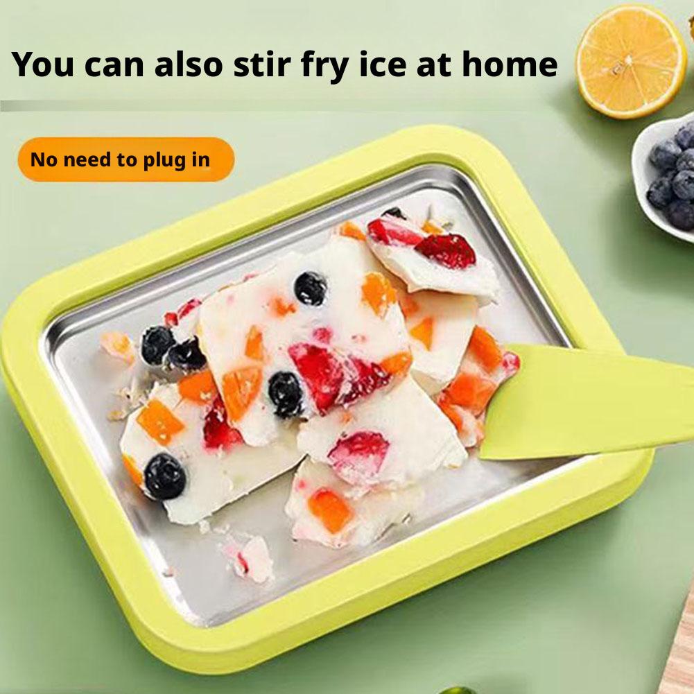 DIY Rolled Ice Cream Maker Kit, At Home Ice Cream Maker Machine with 2 Scrapers, Fun Homemade Dessert Activity for All Ages, Families and Parties