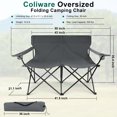 thumbnail image 2 of Coliware Oversized Foldable Camping Chair, Double Seat Folding Camp Compact Chair for 2 Persons with Storage Bag, Portable & Large for Outdoor Fishing Hiking Travel Picnic Beach Lawn Patio - Grey, 2 of 8