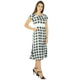 thumbnail image 5 of Bimba Womens Check Pattern Cotton Dress With Pockets Knee Length Casual Wear, 5 of 7