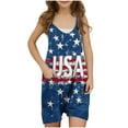 thumbnail image 2 of Delliss Girl's 4th of July Sleeveless Romper Kid Patriotic Casual Shorts Jumpsuit 5-14 Years, 2 of 3