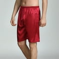thumbnail image 4 of Defitshape Men's Satin Sleep Shorts Boxers Underwea Pj Pajama Bottom Casual Nightwear Bunched Loungewear Cool Summer Elastic Burgundy Large, 4 of 5