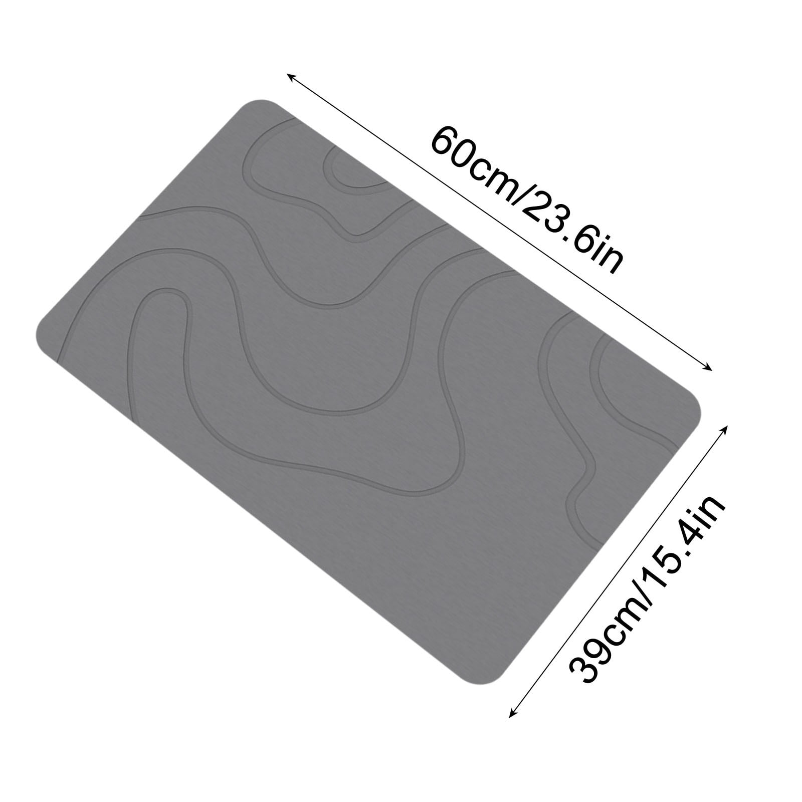 Bath Mat Diatomaceous Earth Shower Mat Non-Slip Super Absorbent Diatomite Stone Mats for Bathroom Floor Quick-Drying Easy to Clean 15.4" x 23.6"