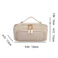 thumbnail image 2 of Bolso de maquillaje de gran apertura para mujer bolso de cuero PU para viaje de negocios en casa (negro), 2 of 8