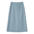 thumbnail image 6 of Women's Stretchy High Wasited A Line Long Maxi Skirt Below Knee Length Flared Midi Skirts Light Blue, 6 of 6