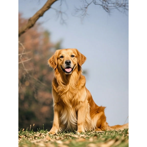 5D Diamond Painting Golden Retriever Diamond Art DIY Kits Full Round Drill Rhinestones by Number Embroidery Arts and Crafts for Living Room Home Wall Decor 12x16 inch / 30x40cm