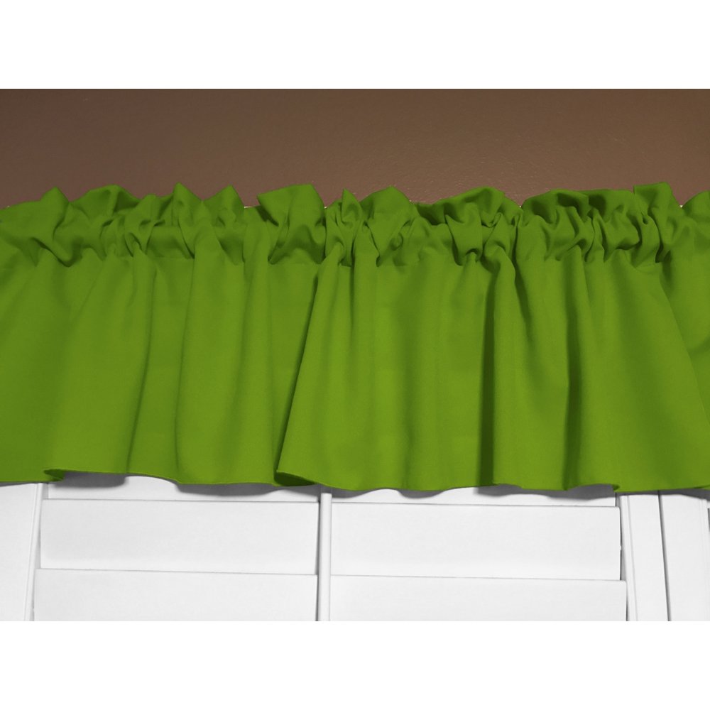 Solid Poplin Window Valance 58" Wide Lime Green