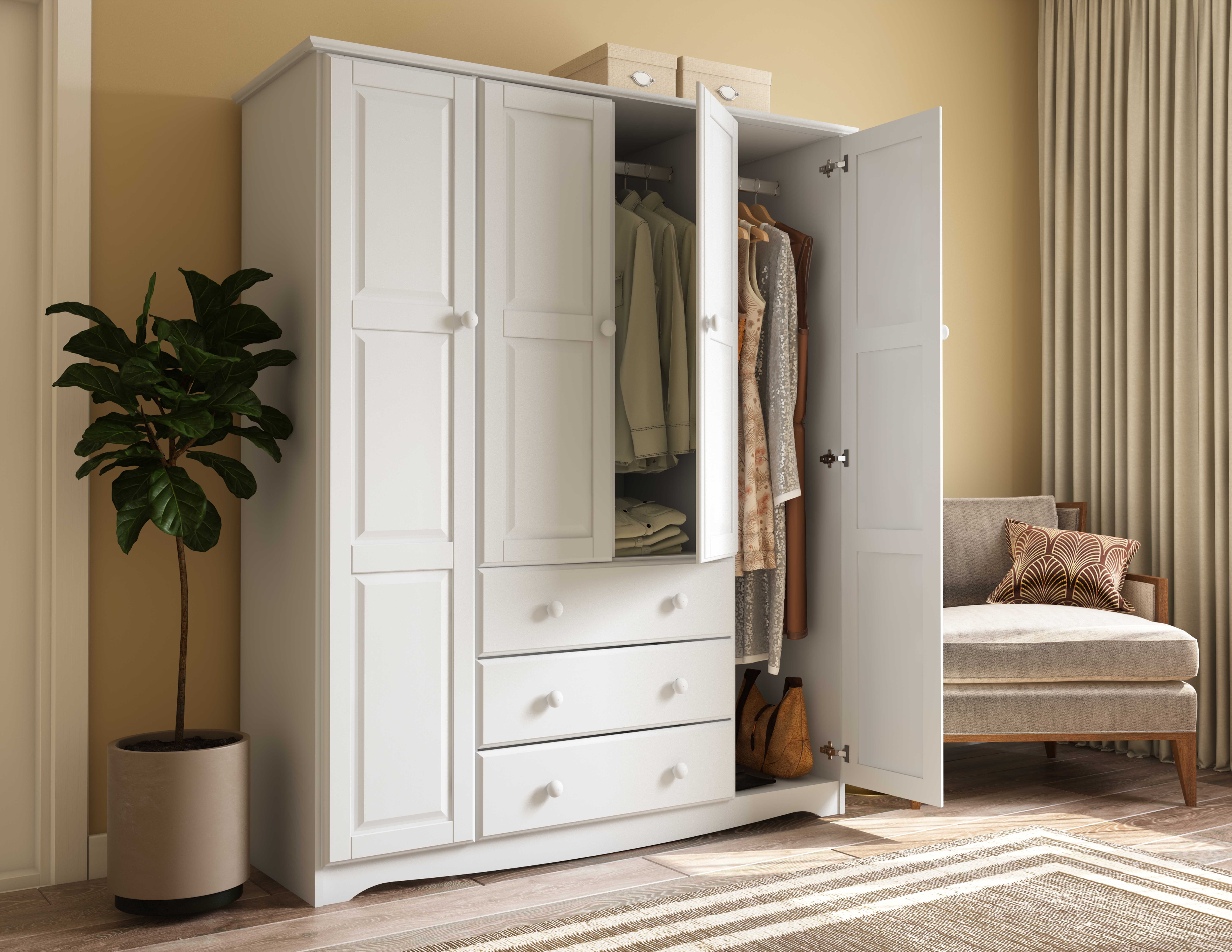 Palace imports family solid wood wardrobe deals