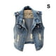 thumbnail image 2 of Sonducket Chaleco de mezclilla con cuello vuelto para hombre y mujer para banquete de otoño, chaqueta sin mangas con botones para adultos que Camisetas sin mangas Azul S, 2 of 6
