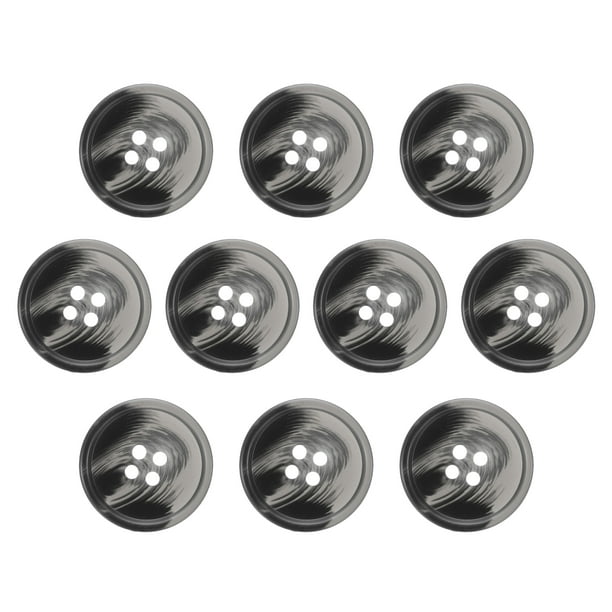 Uxcell 10 piezas de botón de costura de resina, 23 mm 5/8 pulgadas, botones redondos de 4 agujeros para abrigo, traje de hombre, prendas de vestir, patrón 2#negro