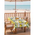 thumbnail image 2 of Outdoor Tablecloth with Umbrella Hole for Patio/Picnic/Party/Camping, Lemon Summer Waterproof Table Cloth Rectangle Table Cover Washable, Watercolor Fruits Yellow Stripes (54"x 80"), 2 of 8