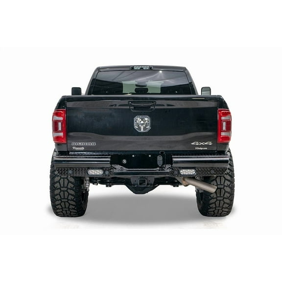 Fab Fours Dr19 T4450 1 Black Steel Rear Bumper Fits 19 22 2500 3500 Fits select: 2019-2023 RAM 2500, 2019-2023 RAM 3500