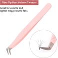 thumbnail image 2 of Lash Tweezers for Eyelash Extensions Fiber Tip Volume Lash Tweezers Professional Artist Tech Work Kit Tools Eyelash Tweezers for Light Volume or Mega Volume Fans Curved Tweezers, 2 of 7