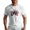 thumbnail image 1 of T-Shirts for Men, Love Letter Heart Flower Crew Neck Cotton T-Shirt Men's Short Sleeve Valentine's Day Theme Leopard, 1 of 8