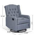thumbnail image 6 of Noble House Sanborn Upholstered Tufted Wingback Swivel Recliner, Charcoal and Black, 6 of 9