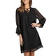 thumbnail image 5 of SAYOO - Mini vestido de manga larga con volantes de malla transparente para mujer, informal, con cuello en V, ahuecado, línea A, vestidos cortos fluidos SAYOO  Moda, 5 of 9