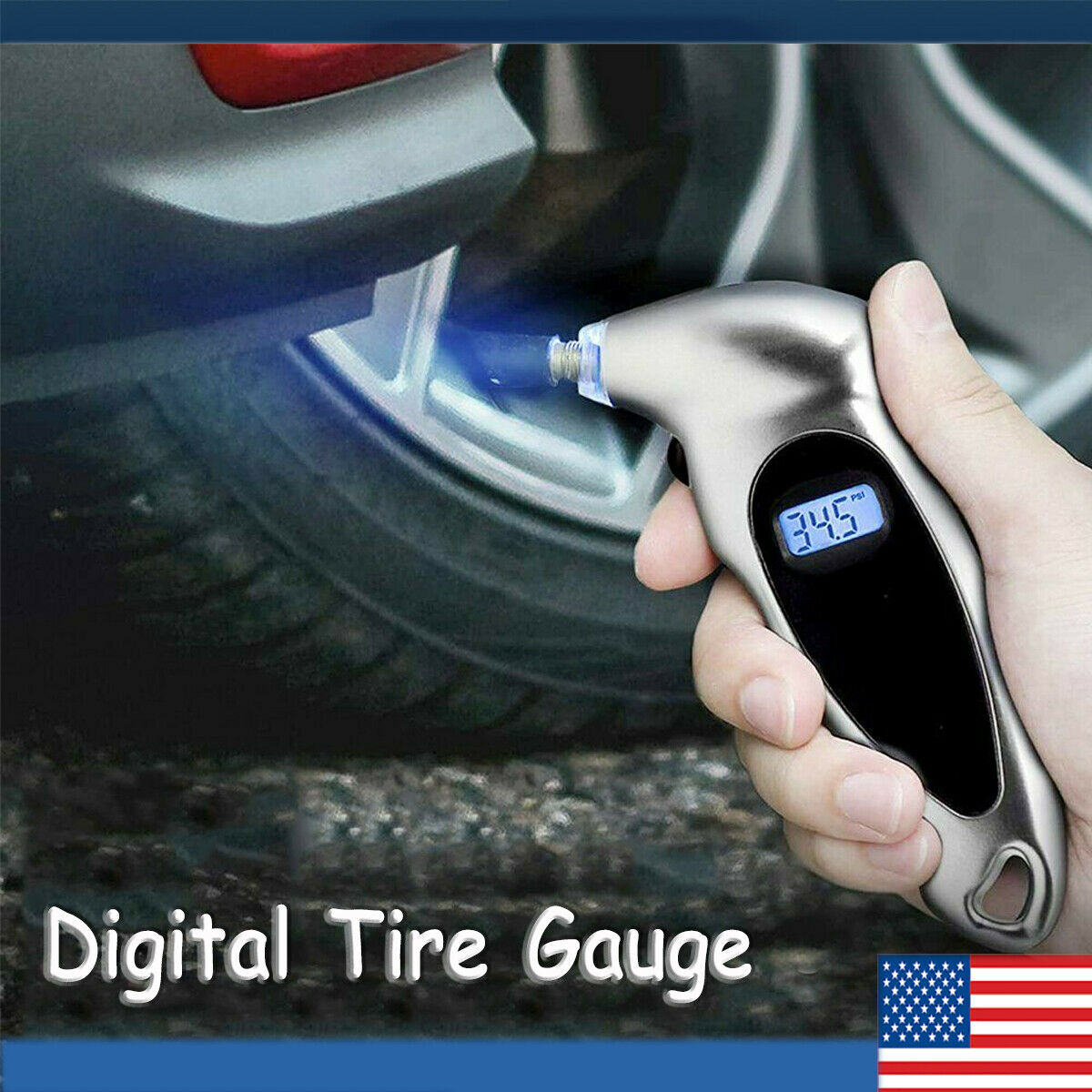 Digital Tire Air Pressure Gauge Meter Tester Car Truck LCD Display 150 PSI Silver