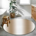 thumbnail image 4 of 3.3ft Round Rug, Khaki White Ombre Non-Skid Rubber Backing Large Area Rugs - Living Room Bedroom Home Office, Modern Abstract Art Farmhouse Gradient Indoor Floor Mat Carpets Washable Rug, 4 of 9