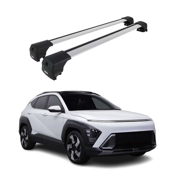 Alu Roof Racks Cross Bars Luggage Carrier for Hyundai Kona 2024-2025 Gray 2Pcs
