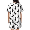 thumbnail image 3 of Bixox Women's Black Rabbit Printed Pajama Set 2 Piece Lounge Set Top and Shorts Soft Pajamas, Shorts with Pockets, 3 of 7