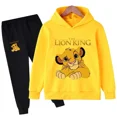 thumbnail image 2 of Conjunto de chándal infantil El León, sudadera, camiseta y pantalones, ropa deportiva, ropa para niños y niñas, ropa para niños, 2 piezas, 2 of 5