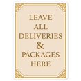 thumbnail image 1 of SignMission OS-NS-RD-1014-25522 Covid-19 Notice Sign - Leave All Deliveries & Packages Here Fancy, 1 of 1