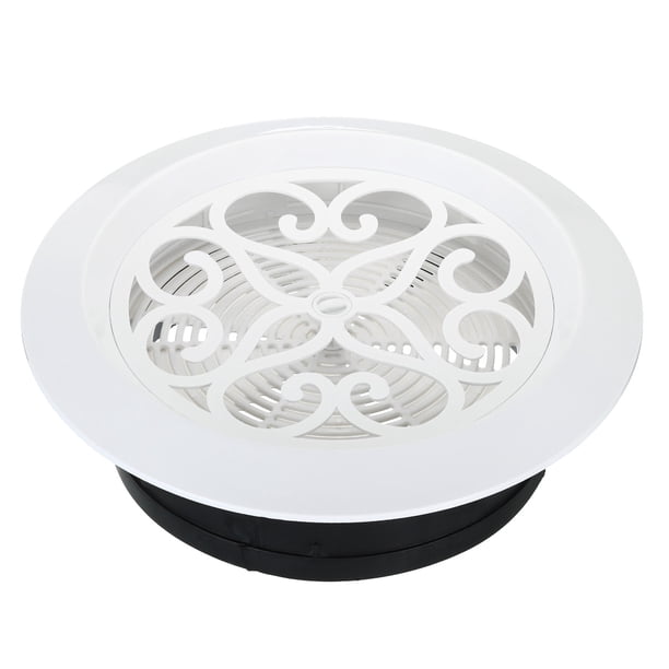 Uxcell 8 Inch Round Air Vent, Adjustable Ceiling Diffuser Grill Cover ABS Louver Soffit Vent with Screen White