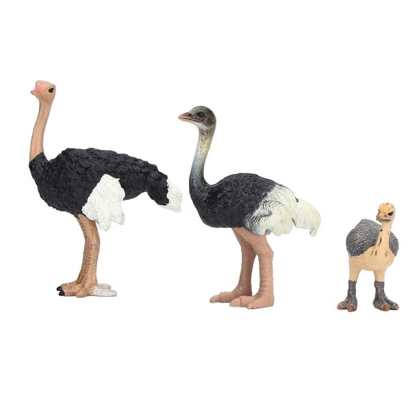 Figuras de animales, juguete de avestruz, animales de plástico pintados a mano, pájaros de juguete para niños, artesanía superior