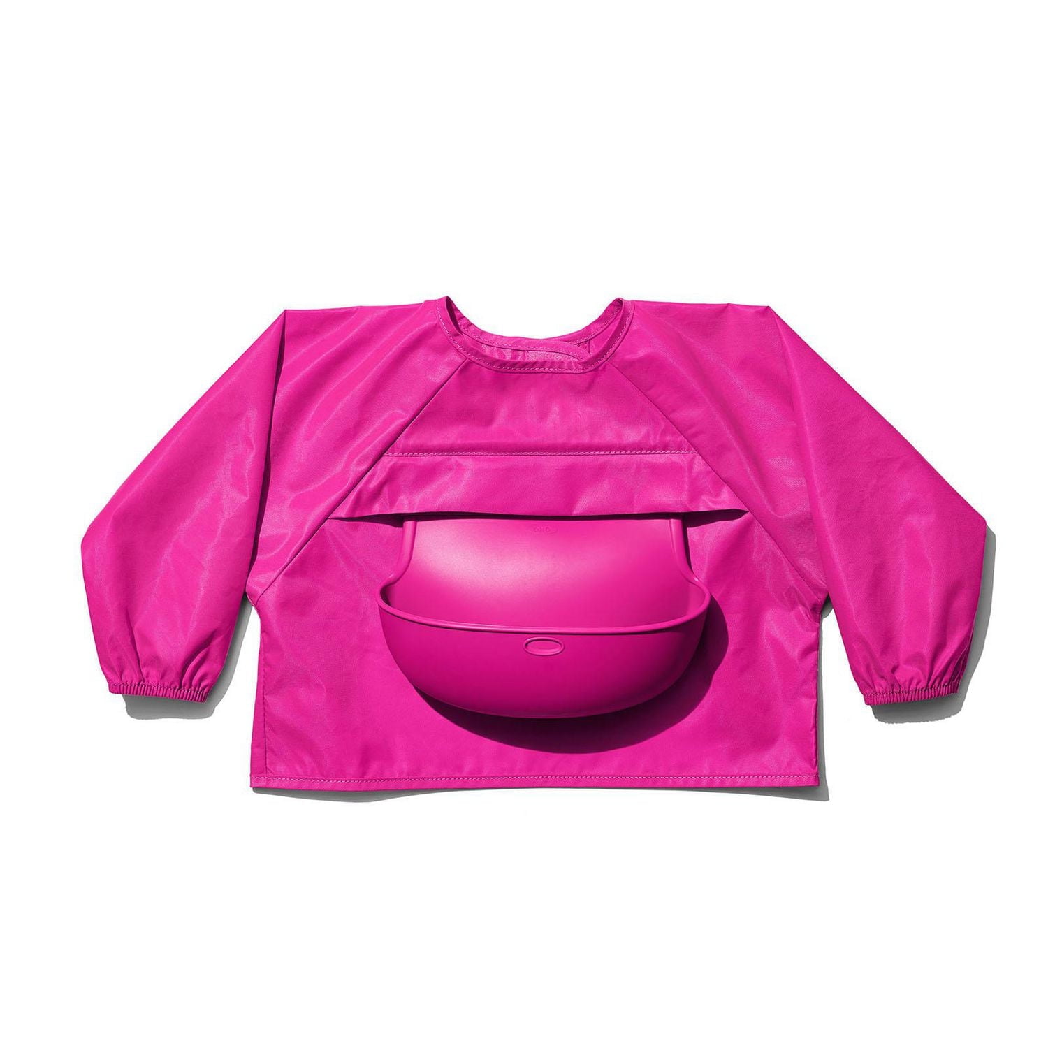 OXO Tot - Sleeved Roll-Up Bib - For Play or Mealtime - Baby and Toddler 9 Months + - Pink
