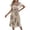 Beige, variant on Midi Dress with Floral Print and Belt for Women, Casual Short Sleeve Pleated Summer Dress with Removable Waist Tie for Brunch or Garden Party