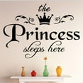 thumbnail image 2 of The Princess Sleeps Here Crown Wall Sticker Decal Removable Stickers For Kid's Vinyl Decal Room Decoration Wall Decor I4P8, 2 of 10