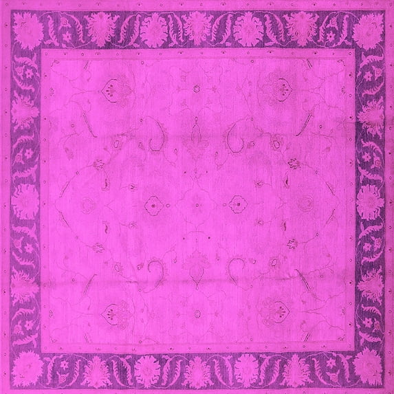 Ahgly Company Indoor Square Oriental Pink Industrial Area Rugs, 6' Square