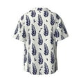 thumbnail image 2 of Xecao offers the Blue Leaves for Men's Casual Short-sleeved Shirt, a button-up collared shirt with a pocket, perfect for beach vacations and yacht travel in the Large size., 2 of 7