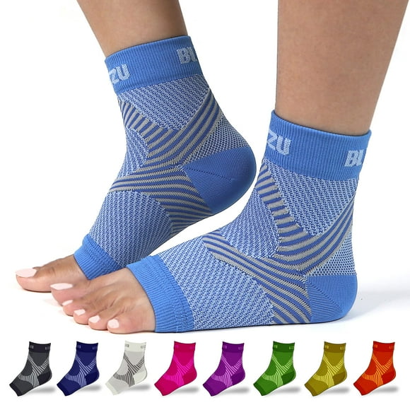 Plantar Fascitis Socks compression Socks Toeless Ankle Swelling Relief Foot Sleeve compression Support Ankle Splint for Plantar compression Sleeve for Foot socks for Neuropathy Relief Blue L