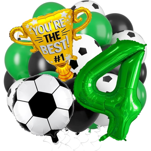 Yanonmyfd Soccer Balloons Set 11 Pcs, Football Balloons Party Decorations Gold Winner Trophy Balloon USA Patriotic Anniversary World Cup Soccer Sports Theme Party Decorations,Soccer4