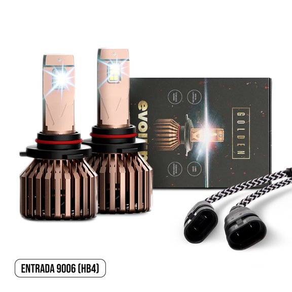Luces Led para Auto - EVOLUM - Modelo Golden 22,000 lúmenes - Resistencia al Agua - Haz de luz Perfecto (9006)