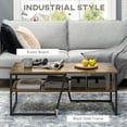 thumbnail image 4 of HOMCOM Industrial Coffee Table with Shelf, Rustic Brown, 4 of 10
