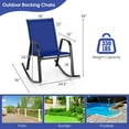 thumbnail image 3 of Gymax 4 PCS Patio Rocking Chair Outdoor Ergonomic Rockers w/ Breathable Fabric Seat Navy, 3 of 6