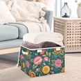 thumbnail image 5 of Foldable Fabric Storage Bin With Handle Collapsible Basket Box Storage With Lid Organizer Hand-drawn Florals, 5 of 7