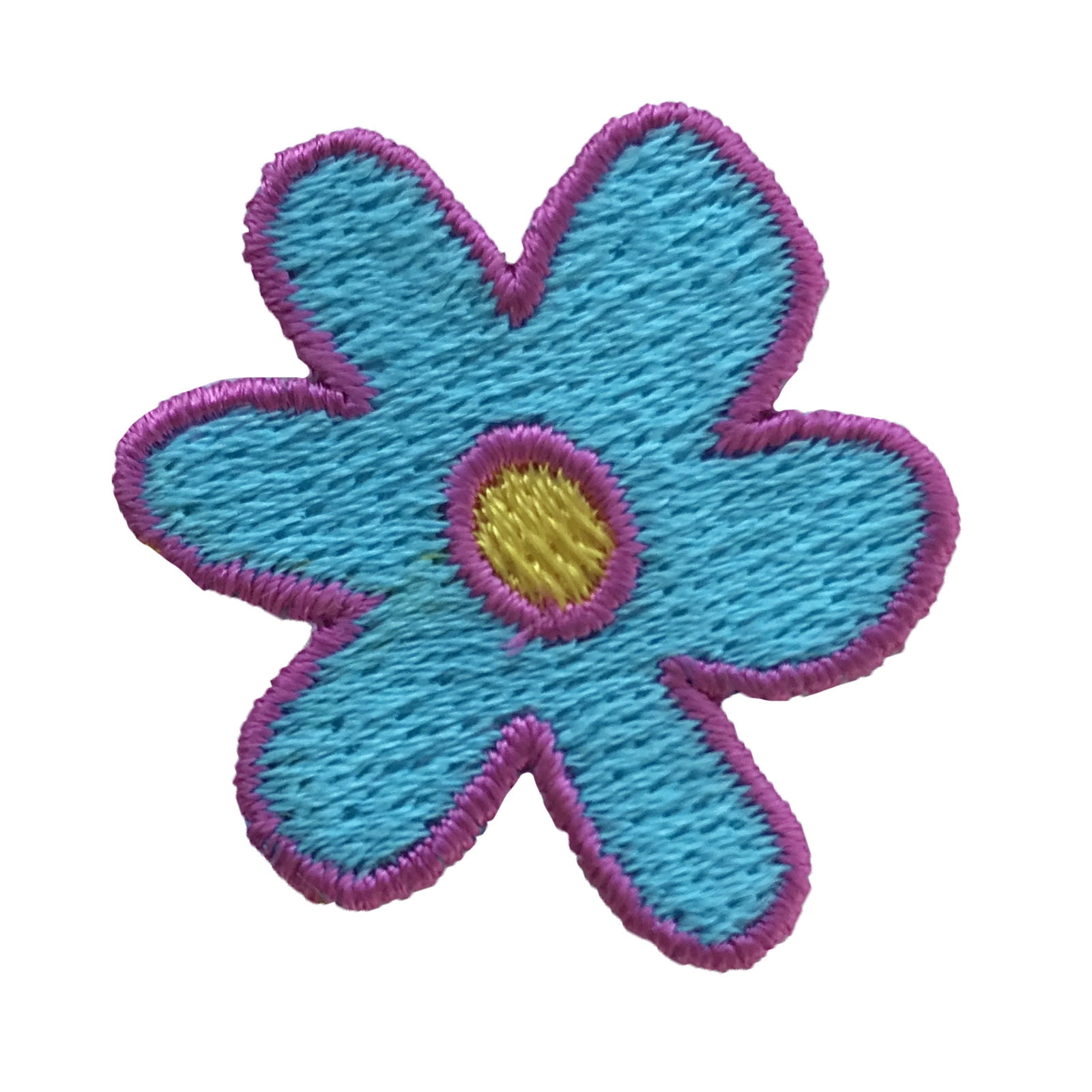 Lily 1.25"x1.125" Neon Orange Green Blue Flower Iron on Patch sold by 3 Pieces