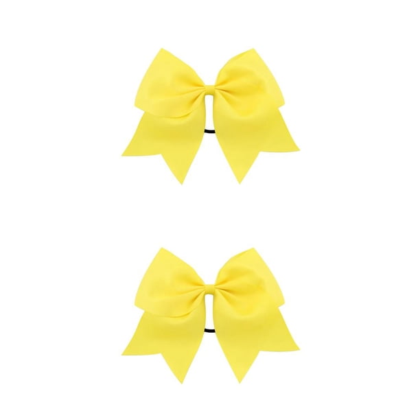 Sonducket Banda para el cabello grande Bowknot Grueso Elástico Coleta Titular Multicolor Amarillo 2piezas
