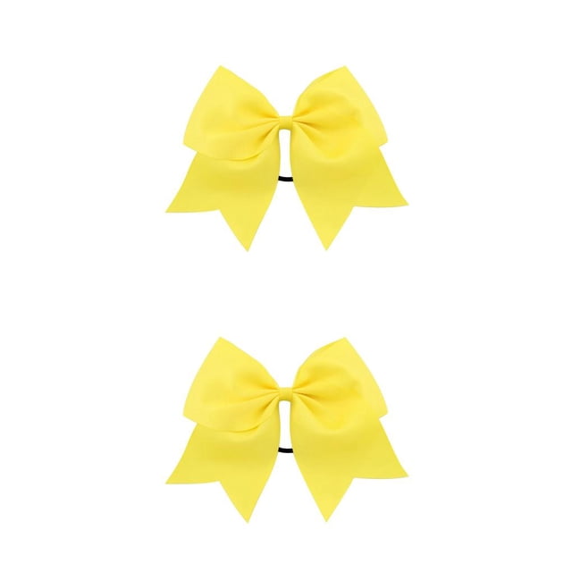 Banda para el cabello grande Qarigey Bowknot Grueso Elástico Coleta Titular Scrunchies 2piezas Multicolor Amarillo