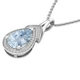 thumbnail image 2 of Dazzlingrock Collection 10X7mm Pear Aquamarine & Round White Diamond Teardrop Pendant for Women with 18 Inch Gold Chain (0.15 ctw, Color I-J, Clarity I1-I2) in 14K White Gold, 2 of 4