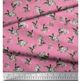 thumbnail image 3 of Soimoi Modal Satin Fabric Leaves,Flower & Humming Bird Decor Fabric Printed Yard 42 Inch Wide, 3 of 3