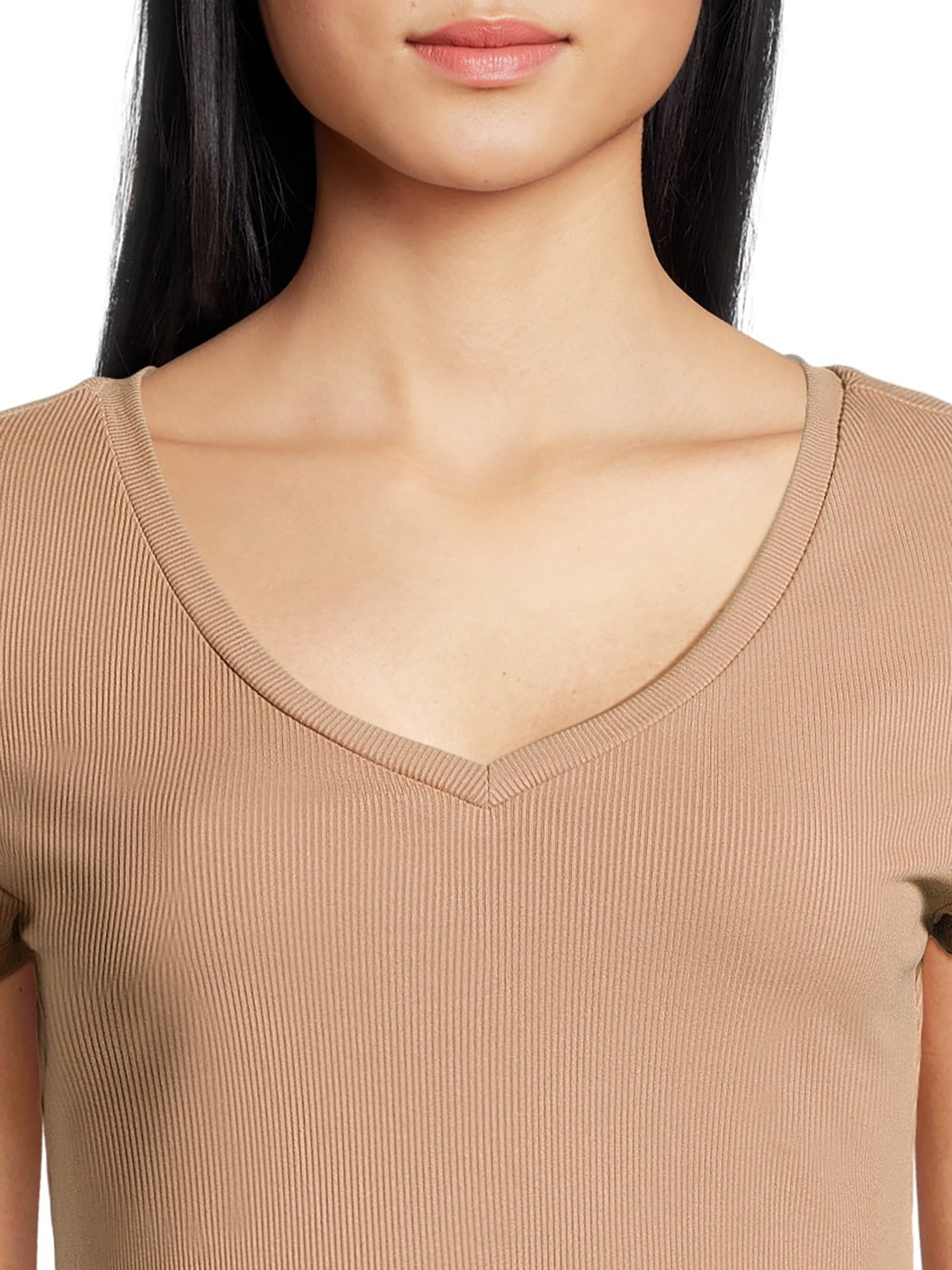 No Boundaries Juniors V-Neck Rib Tee