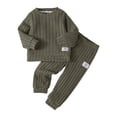 thumbnail image 4 of Futezty Toddler Boys Girls Clothes Fall Winter Outfit Sets, Baby Outfits Long Sleeve Round Neck Knitted Elastic Waist 6M 1T 2T 3T 4T 5T 2 Pcs Everyday, 4 of 4