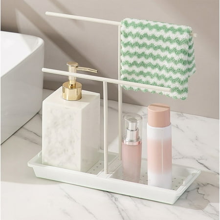 

Draining Rack Qwtwty Sponge for Kitchen Sink Sink Caddy with High Brush Stainless Steel Dish Organizer Divider Soap Dispenser Storage Countertop Stand for Neatly On Clearance