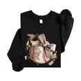 thumbnail image 5 of Ink-Printed Image Not Actual Fabric Camo Coquette Bow Baseball Sweatshirt for Women & Youth Black Sweatshirt Adult Large, 5 of 8