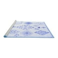 thumbnail image 2 of Ahgly Company Machine Washable Indoor Square Solid Blue Modern Area Rugs, 5' Square, 2 of 4