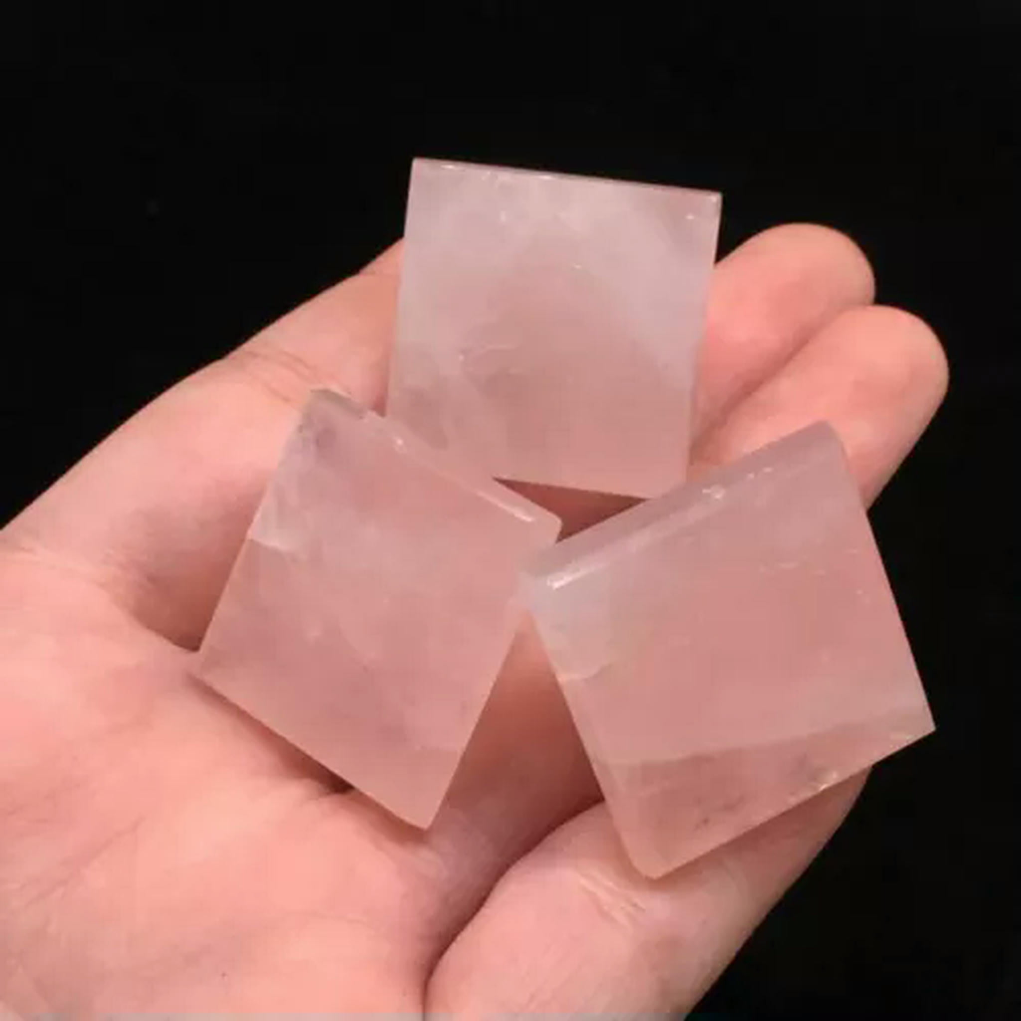 EOEMY Natural Quartz Crystal Point Tower Chakra Healing Rock Gemstone Pyramid Decor-1Pc-Rose Quartz Crystal