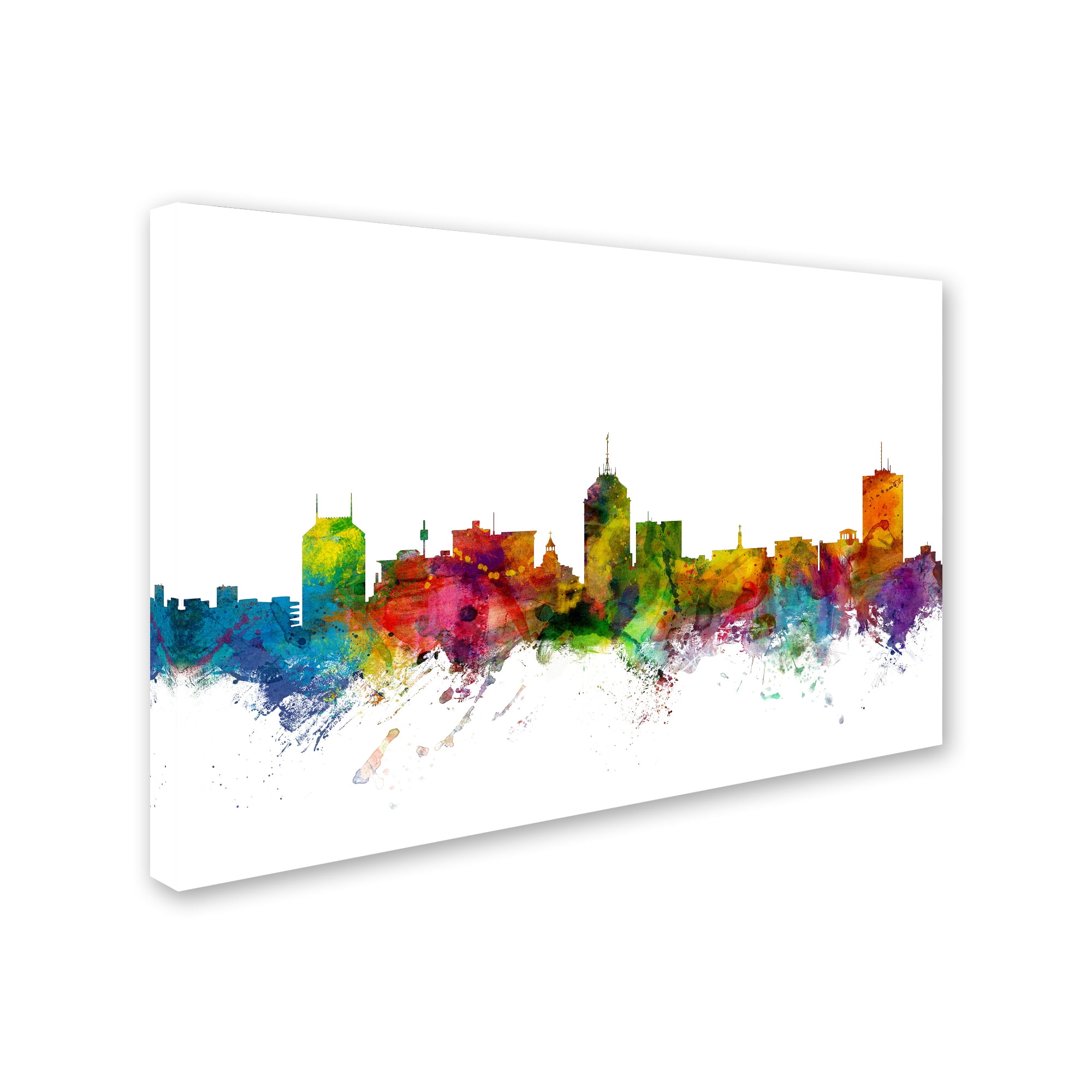 Trademark Fine Art "Fresno California Skyline" Canvas Art by Michael Tompsett